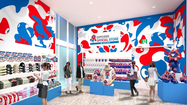 丸善 丸の内OAZO店に設置されたEXPO2025 OFFICIAL STOREの売り場風景